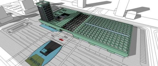 Sketchup Cultural Model | Multi story mixed high-rise, exhibition center, office, modern style