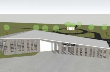 SketchUp Models: Modern Station Road, Bridge, and Small Airport Transportation Buildings-BIM WORLD