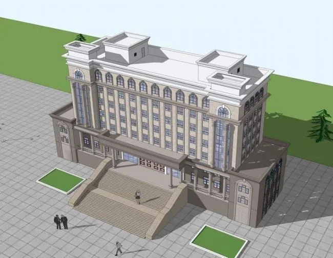 Sketchup Office Model | Administrative Office Building, Government Office Building, Multi story, Simplified European Style