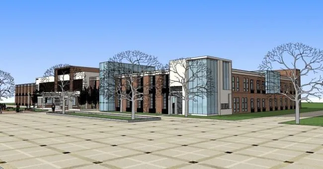 Sketchup Office Model | Multi-story Factory Office Building, Industrial, Modern Style