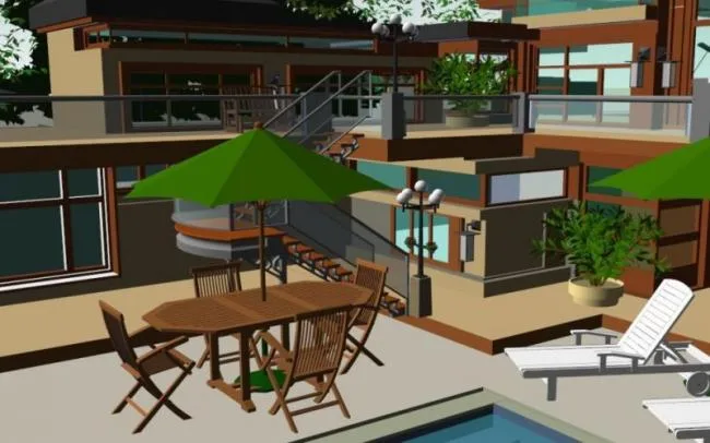 Sketchup Villa Model | Solo Villa, Modern Chinese Style, Hotel style Vacation Villa