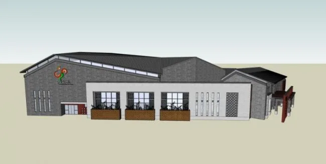 Multi-Story Cultural Center in Chinese Architectural Style | SketchUp Model