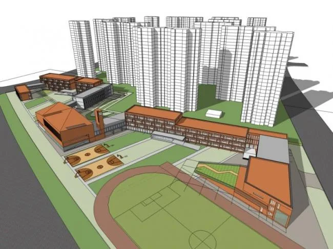 Sketchup School Model | Multi story School, Campus Educational Architecture, Modern Style