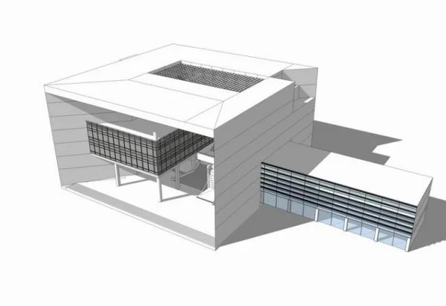 Sketchup Cultural Model | Multi story Yuanzhi University Library Information Building, Modern Style, Educational Architecture