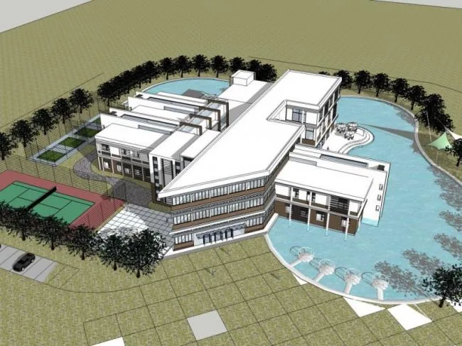 Sketchup Business Model | Multi story Clubhouse, Modern Style