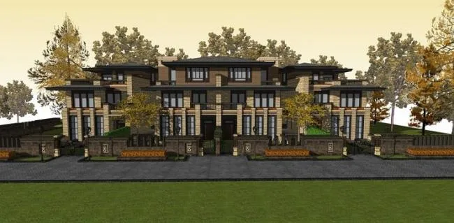 Sketchup Villa Model | Double Split Villa, European Neoclassical Style