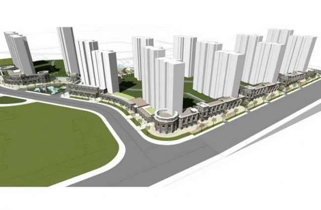 Sketchup Business Model | Multi story commercial podium, neoclassical style
