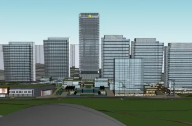 SketchUp Complex Model: Multi-Story Commercial, Office, Hotel, and Modern Residential Building-BIM WORLD