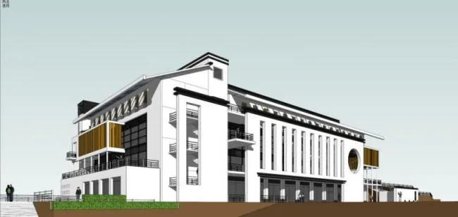 Sketchup Business Model | Multi story Cafeteria, Modern Chinese Style