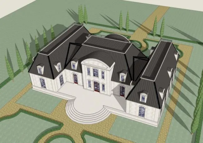 Sketchup Villa Model | Solo Villa, Classical Style, French Style