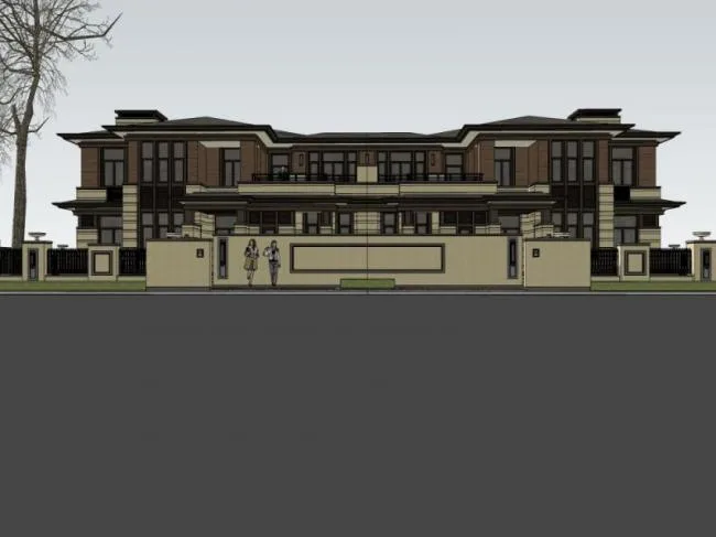 Sketchup Villa Model | Twin Villa, Classical Style