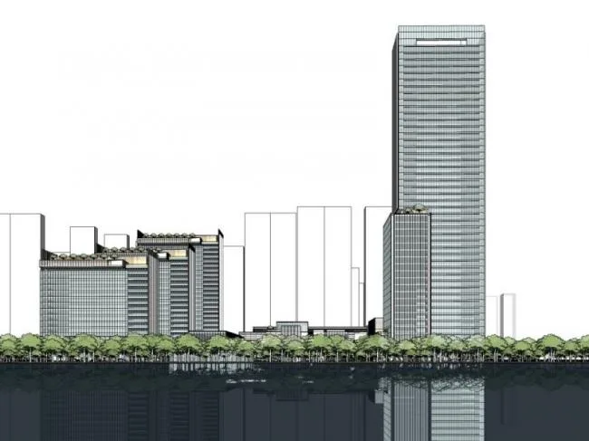 Sketchup Complex Model | High rise Commercial Complex, Modern Style
