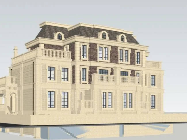Sketchup Business Model | Multi story Clubhouse, Classical Style