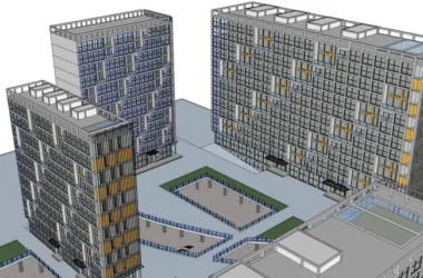 SketchUp Business Model: Modern 13-Story Mixed-Use Apartment and Commercial Building-BIM WORLD