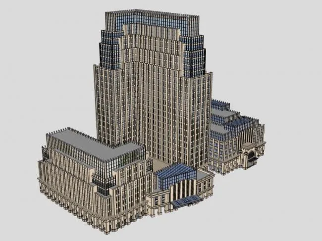Sketchup Office Model | Multi-story Office Building, Modern Style