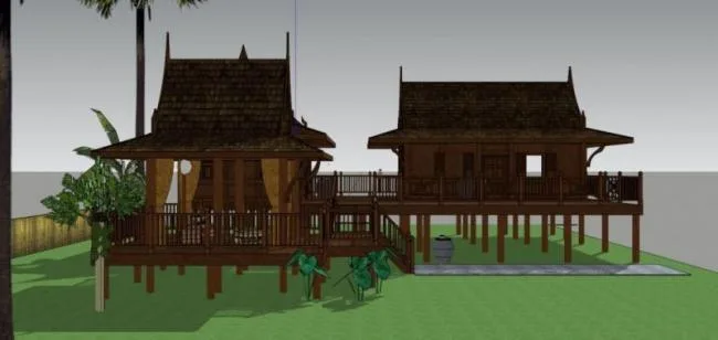 Sketchup Villa Model | Southern Villa, Classical Style