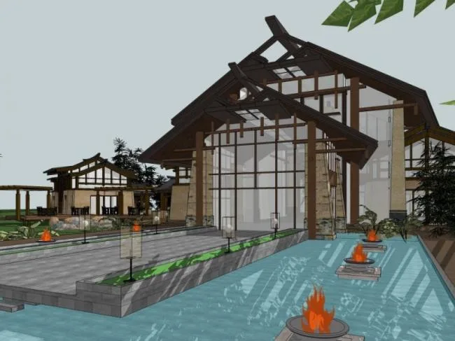 Sketchup Hotel Model | Multi story Hotel, Modern Chinese Style