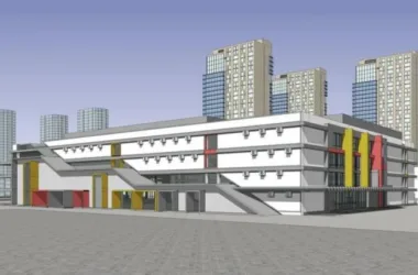 SketchUp Complex Model: Multi-Story Modern Shopping Center and Commercial Building-BIM WORLD