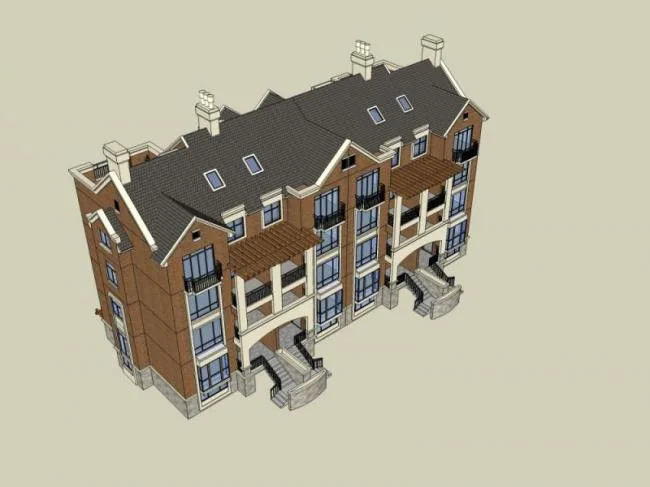 Sketchup Villa Model | Multi row Villa, Modern Style
