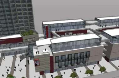 SketchUp Complex Model: Multi-Story High-Rise Featuring Commercial Streets, Shopping Center, Residential and Office Spaces in Modern Style-BIM WORLD