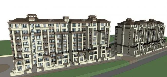 Neoclassical Row Villa Model in SketchUp