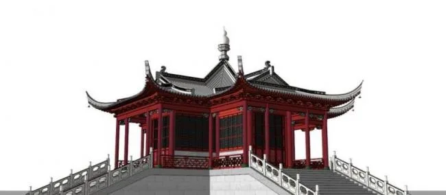 Sketchup Ancient Architecture Model | Multi story Hall with Complex Roofs, Chinese Style, Ancient Architecture