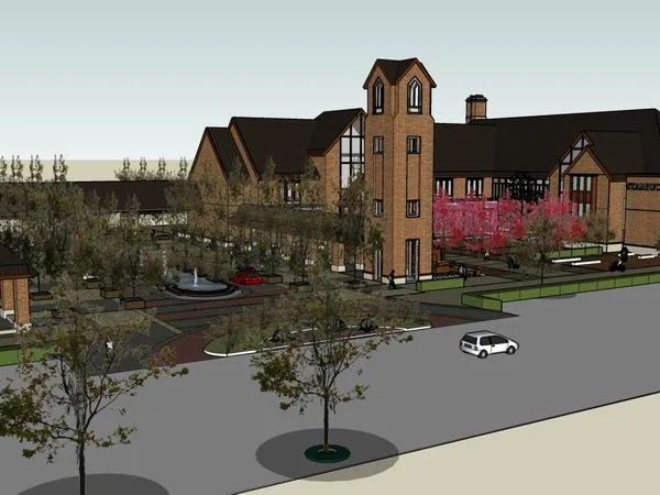 Sketchup Business Model | Multi story CR Oak Bay Commercial Street, Classical Style
