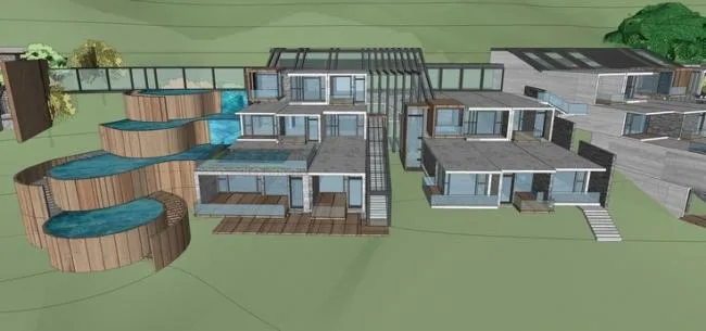 Sketchup Villa Model | Modern Style, Mountain Villa Complex, Hotel, Water View