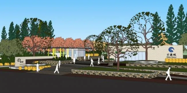 Sketchup Landscape Model | Community Landscape, Residential Landscape, Modern Style