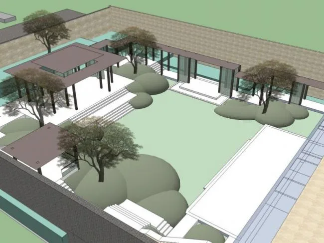 Sketchup Landscape Model | Courtyard Landscape, Modern Style