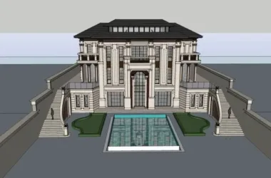 Classical Style Solo Private Villa | SketchUp 3D Model-BIM WORLD
