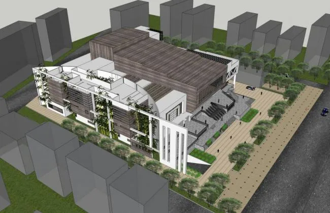 Sketchup Cultural Model | Multi story Theater, Grand Theater, Sports View, Cultural Architecture, Modern Style