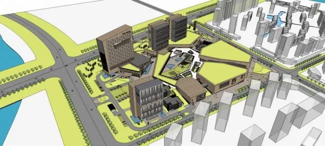 Modern High-Rise Office with Ground-Level Commercial Space | SketchUp Model