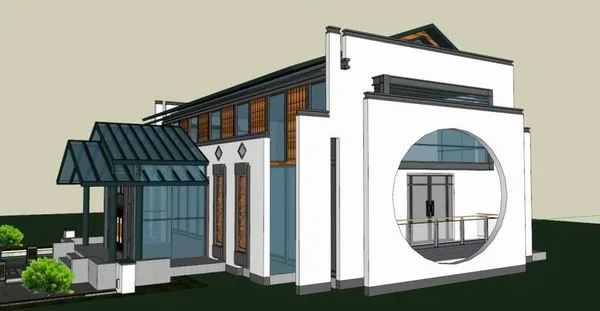 Sketchup Residential Model | Multi story Activity Center, Residential, Chinese Style