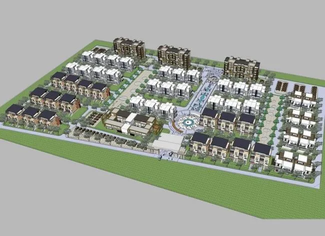 Sketchup Villa Model | Villa Area, Villa Cluster, Modern Style