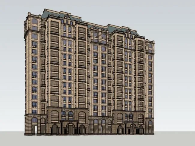 Sketchup Residential Model | High rise residential building, French style, residential architecture, classical style