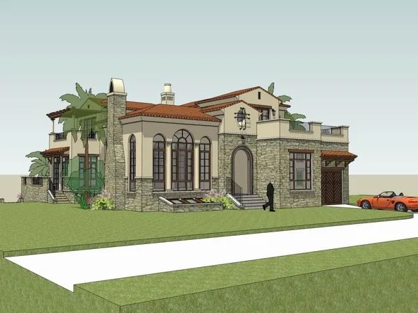 Sketchup Villa Model | Solo Villa, European Classical Style