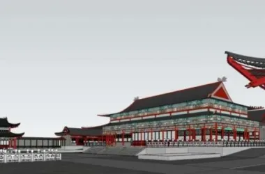 SketchUp Model of Ancient Chinese Multi-Story Temple Architecture-BIM WORLD