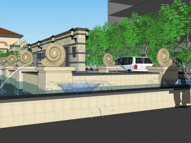 Sketchup Landscape Model | Residential Landscape, Residential Landscape, Classical Style