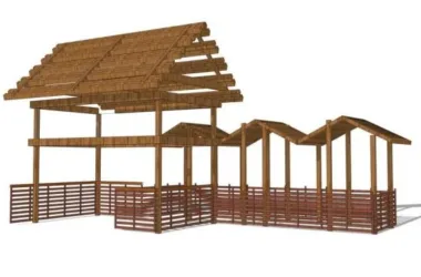 SketchUp Material Model: Corridor Design in Modern Chinese Style-BIM WORLD