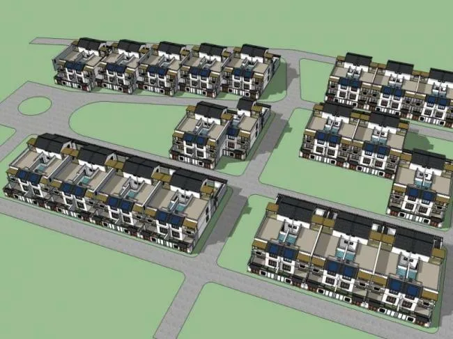 Sketchup Villa Model | Villa Cluster, Chinese Style