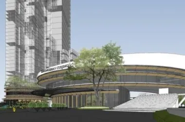 SketchUp Complex Model: Multi-Story High-Rise Mixed-Use Commercial and Office Building in Modern Style-BIM WORLD