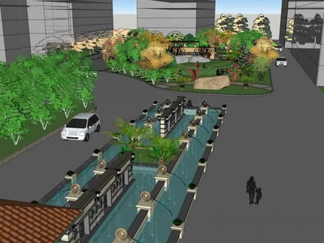 Sketchup Landscape Model | Residential Landscape, Residential Landscape, Classical Style