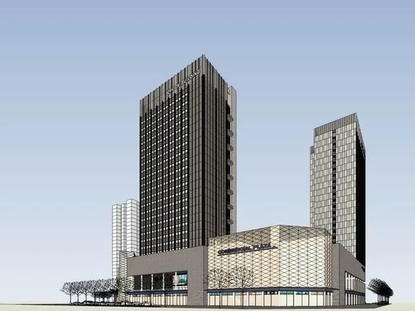 Sketchup Complex Model | Multi story High rise Complex, Office Building, Hotel, Commercial, Modern Style