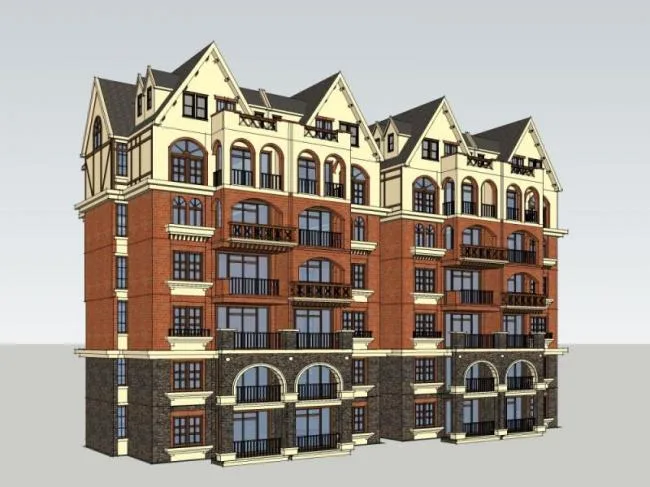 Sketchup Residential Model | Multi story Residence, Classical Style