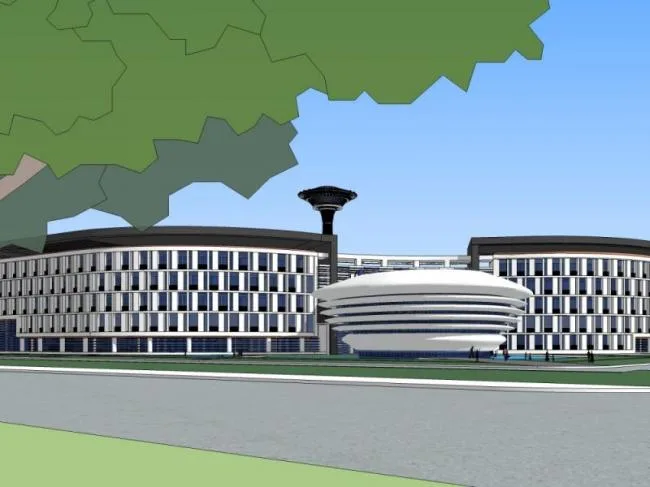 Sketchup Business Model | Multi story Business District, Modern Style