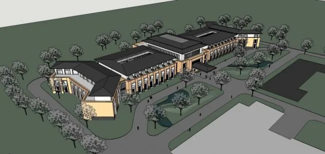 Sketchup Business Model | Multi story clubhouse, grassland style, commercial building