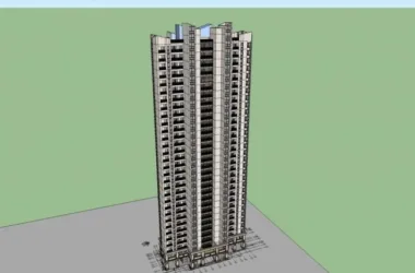 Modern 31-Story High-Rise Residential Building SketchUp Model-BIM WORLD