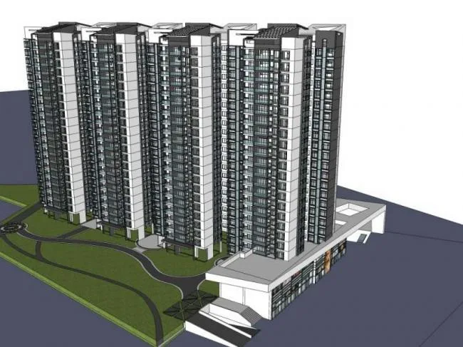 Sketchup Residential Model | High rise Residential Buildings, Modern Style
