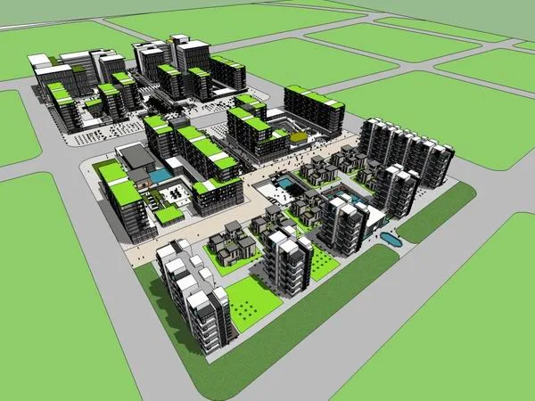 Sketchup Planning Model | High end Residential Planning, Modern Style, 7+11 Floors